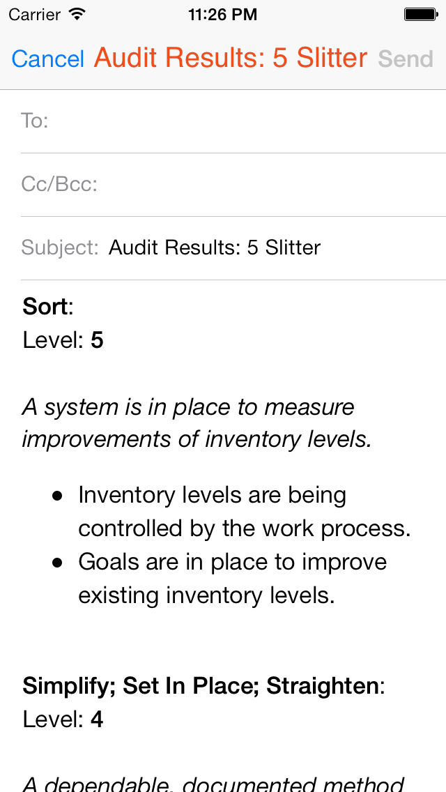 5S Audit for iOS
